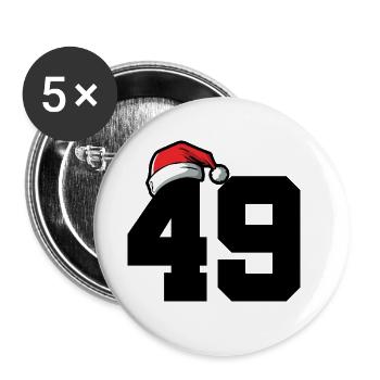 49 Zahl Weihnachten - Buttons groß 56 mm (5er Pack) - Weiß - Vorne