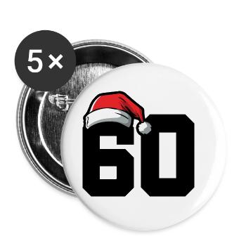 60 Numéro de Noël - Lot de 5 grands badges (56 mm) - blanc - Devant