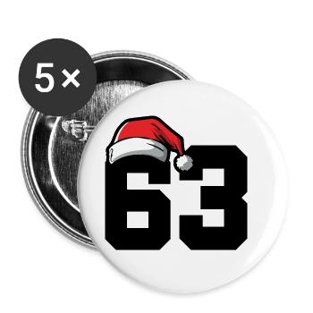 63 Number Christmas - Buttons large 2.2''/56 mm (5-pack) - white - Front