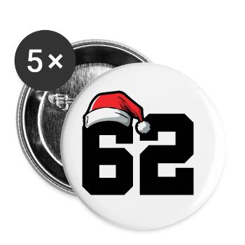 62 Numéro Noël - Lot de 5 grands badges (56 mm) - blanc - Devant