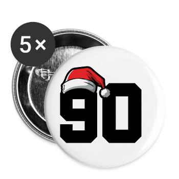 90 Number Christmas - Buttons large 2.2''/56 mm (5-pack) - white - Front
