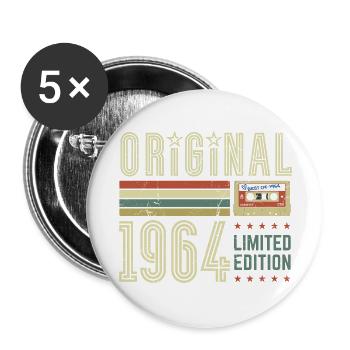 Original 1964 - Édition limitée - Lot de 5 grands badges (56 mm) - blanc - Devant