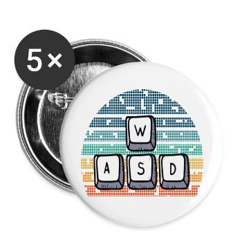 WASD Retro - Buttons groß 56 mm (5er Pack) - Weiß - Vorne