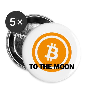 Bitcoin to the moon - Buttons large 2.2''/56 mm (5-pack) - white - Front
