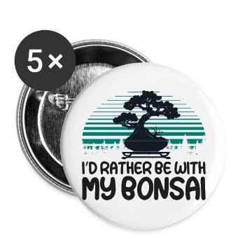 Bonsai - Buttons groß 56 mm (5er Pack) - Weiß - Vorne
