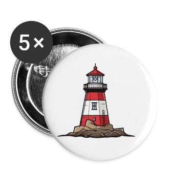 Icône de phare - Lot de 5 grands badges (56 mm) - blanc - Devant