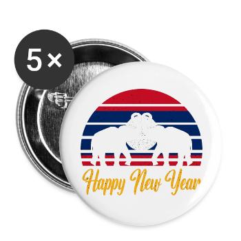Laos Laote Laoten Elefant Lao I Geschenk - Buttons groß 56 mm (5er Pack) - Weiß - Vorne