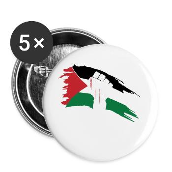 Free Palestine - Buttons large 2.2''/56 mm (5-pack) - white - Front