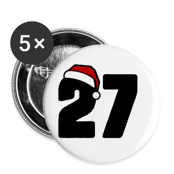 27 Number Christmas - Buttons large 2.2''/56 mm (5-pack) - white - Front
