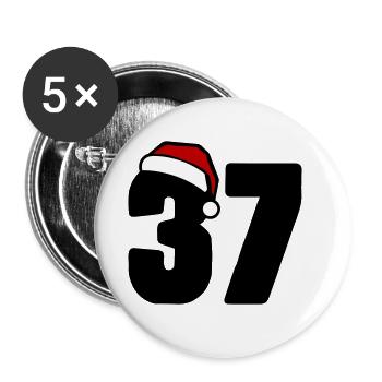 37 Number Christmas - Buttons large 2.2''/56 mm (5-pack) - white - Front