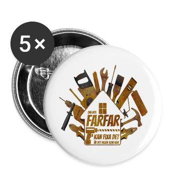 Opa, Oma, Opa, Oma, Papa, Mama, - Buttons groß 56 mm (5er Pack) - Weiß - Vorne