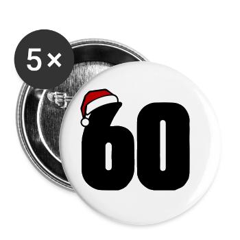 60 Numéro de Noël - Lot de 5 grands badges (56 mm) - blanc - Devant