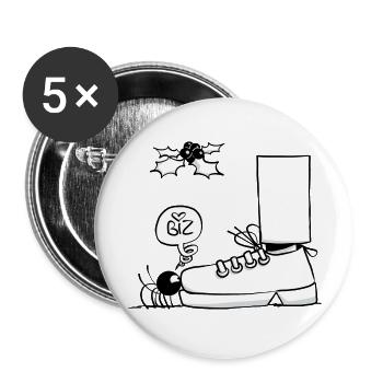 Beth l'araignée - le bisou sous le gui - Lot de 5 grands badges (56 mm) - blanc - Devant