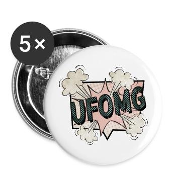 cool area 51 raid fun alien loving kid alien pun - Buttons groß 56 mm (5er Pack) - Weiß - Vorne