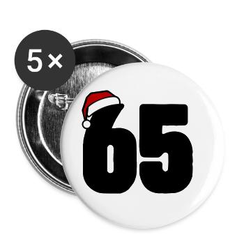 65 Numéro Noël - Lot de 5 grands badges (56 mm) - blanc - Devant