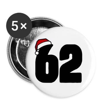62 Number Christmas - Buttons large 2.2''/56 mm (5-pack) - white - Front