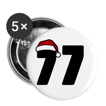 77 Number Christmas - Buttons large 2.2''/56 mm (5-pack) - white - Front