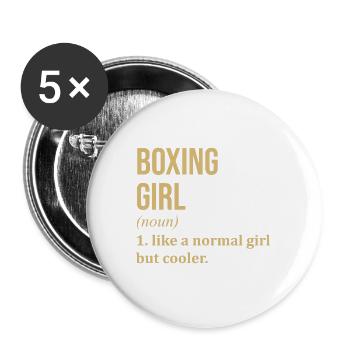 Boxenmädchen Lustiges Zitat - Buttons groß 56 mm (5er Pack) - Weiß - Vorne