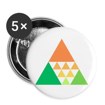 Colorful triangles - Buttons large 2.2''/56 mm (5-pack) - white - Front