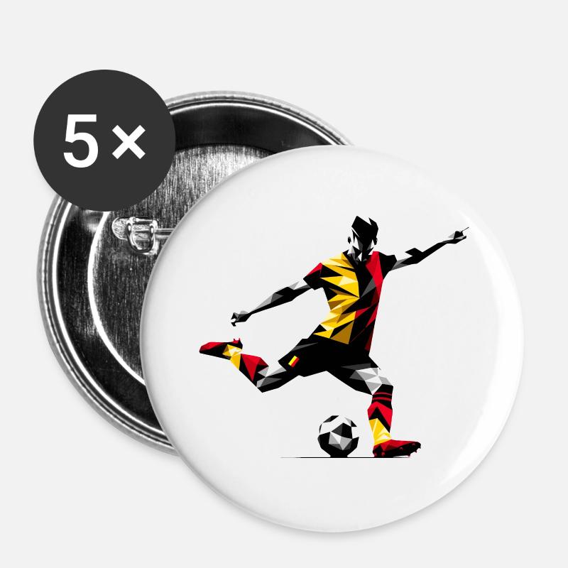 Soccer Belgium - Buttons large 2.2''/56 mm (5-pack) - white