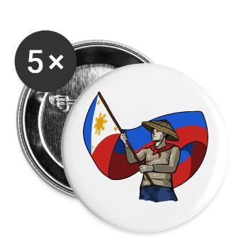 Philippines drapeau philippin fierté je cadeau - Lot de 5 grands badges (56 mm) - blanc - Devant