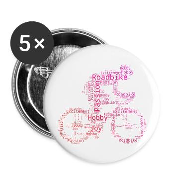 Women's Road Bike Road Bike Road Bike Men - Buttons large 2.2''/56 mm (5-pack) - white - Front