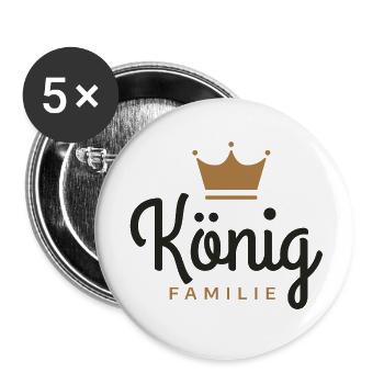 König-Familie - Buttons groß 56 mm (5er Pack) - Weiß - Vorne