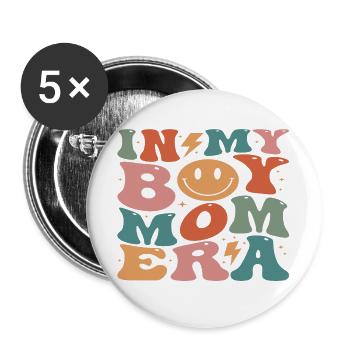Colorful Design with Vintage Smile - Buttons large 2.2''/56 mm (5-pack) - white - Front
