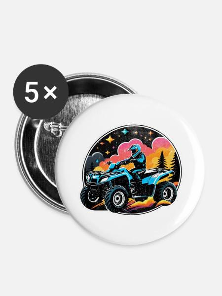Quad & Offroad - Buttons groß 56 mm (5er Pack) - Weiß