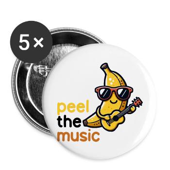 Peel the Groove: Kawaii Banana Guitarist - Buttons large 2.2''/56 mm (5-pack) - white - Front