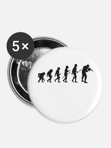 Militärische Entwicklung - Buttons groß 56 mm (5er Pack) - Weiß