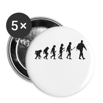 Bewaffnet mit der Erde, der natürlichen Evolution - Buttons groß 56 mm (5er Pack) - Weiß - Vorne