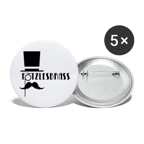 Monokel Weiss - Buttons groß 56 mm (5er Pack)