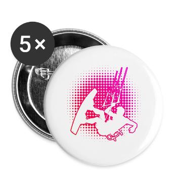 Kitesurfer Kitesurfing Kitesurf Kite Kite Kiting - Buttons large 2.2''/56 mm (5-pack) - white - Front