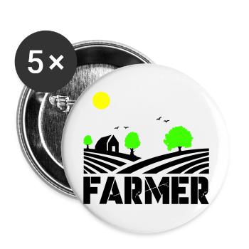 cultivateur - Lot de 5 grands badges (56 mm) - blanc - Devant