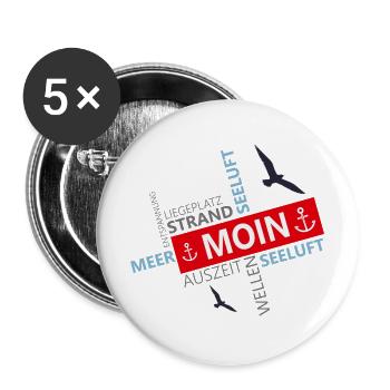 Sea, Moin, Port, North Sea - Buttons large 2.2''/56 mm (5-pack) - white - Front