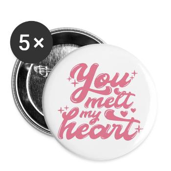 You melt my heart - Buttons groß 56 mm (5er Pack) - Weiß - Vorne