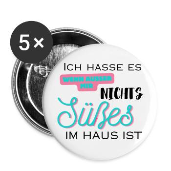 Süßeste imHaus - Buttons groß 56 mm (5er Pack) - Weiß - Vorne