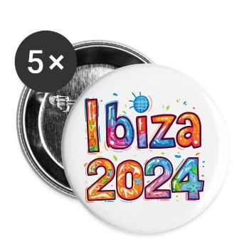 Tournée d’Ibiza 2024 - Lot de 5 grands badges (56 mm) - blanc - Devant