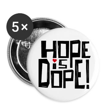 HOPE is... - Buttons groß 56 mm (5er Pack) - Weiß - Vorne