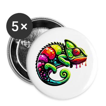 Chameleon - Buttons large 2.2''/56 mm (5-pack) - white - Front