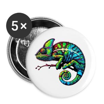 Chameleon - Buttons large 2.2''/56 mm (5-pack) - white - Front