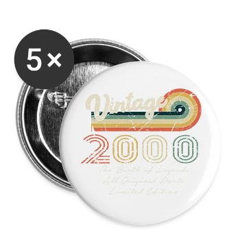 Awesome seit 2000 Jubiläum 2000 Jahrgang 200 - Buttons groß 56 mm (5er Pack) - Weiß - Vorne