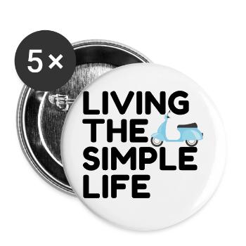 Living the simple life - Buttons groß 56 mm (5er Pack) - Weiß - Vorne