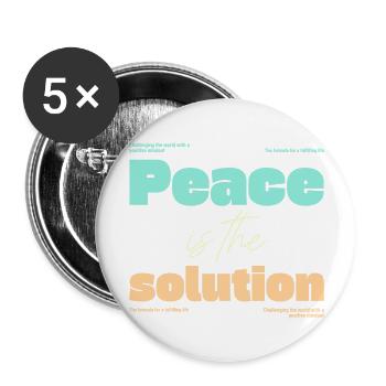 Geistige Gesundheit - Buttons groß 56 mm (5er Pack) - Weiß - Vorne