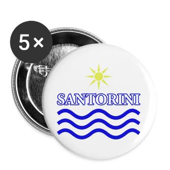 Sonne und Wellen Küstendesign - Buttons groß 56 mm (5er Pack) - Weiß - Vorne