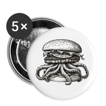 Polpo Burger (Octopus) - Buttons large 2.2''/56 mm (5-pack) - white - Front