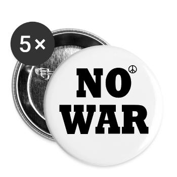 No war - Buttons groß 56 mm (5er Pack) - Weiß - Vorne