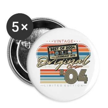 Original 2004 Vintage Birthday Vintage Retro - Buttons large 2.2''/56 mm (5-pack) - white - Front