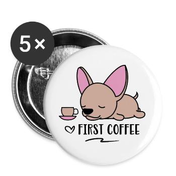 Chihuahua - Buttons groß 56 mm (5er Pack) - Weiß - Vorne